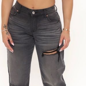 Slim Boyfriend Jeans - Black